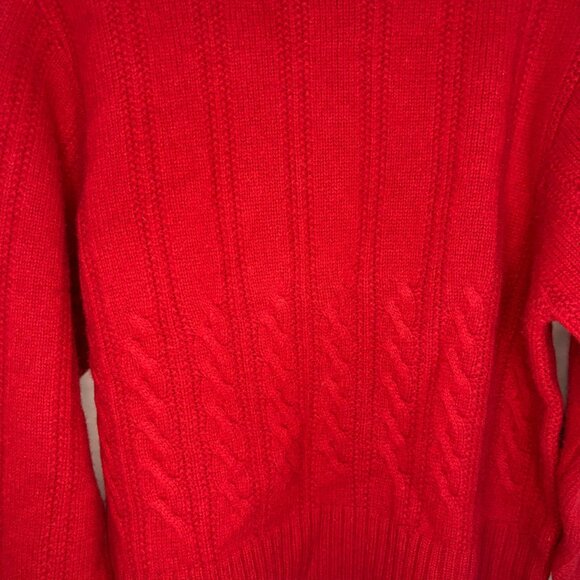 PENDLETON NEW Turtleneck Sweater Womens XL Lambswool Red Long Sleeve Cable Knit - Picture 4 of 6